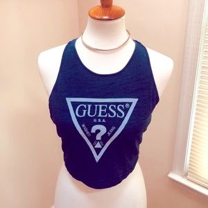 NWT Denim Blue colored Retro Guess Crop Top 💋💄💕